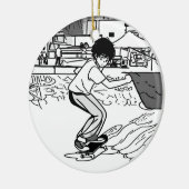 Skateboard Moves - Young Skateboarder Keramisch Ornament (Links)
