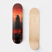 Skateboard Mujer Guerrera Al Atardecer (Voorkant)