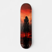 Skateboard Mujer Guerrera Al Atardecer (Voorkant)