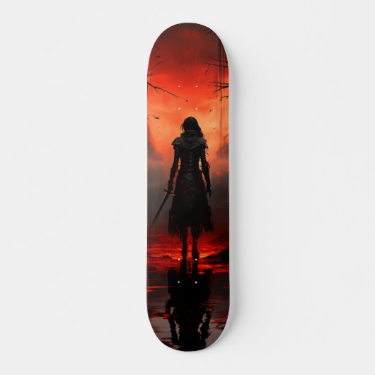 Skateboard Mujer Guerrera Al Atardecer (Voorkant)