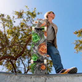 Skateboard - Neon Chroom Vloeibare Spatdek