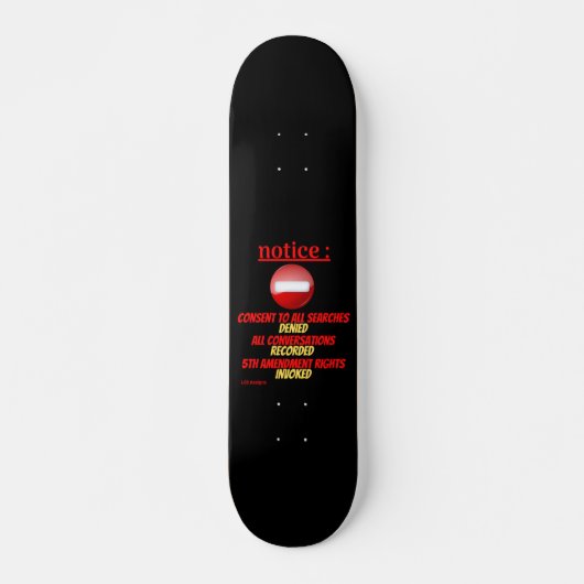 skateboard "NOTICE..." (Voorkant)