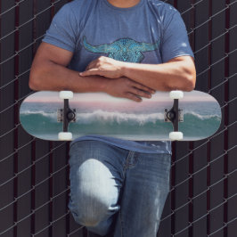 Skateboard Ocean Wave Sunset Artsy