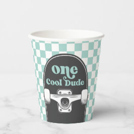 Skateboard One Cool Dude 1e Verjaardag Papieren Bekers