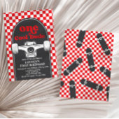 Skateboard One Cool guy 1st Birthday Uitnodiging