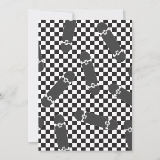 Skateboard One Cool guy 1st Birthday Uitnodiging (Achterkant)