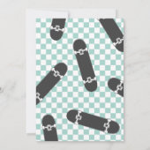 Skateboard One Cool guy 1st Birthday Uitnodiging (Achterkant)