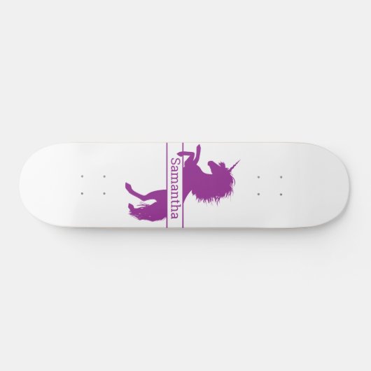 Skateboard Paarse Unicorn (Horizontaal)