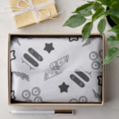 Skateboard Patroon Zwart 10LB Tissue Papier (Geschenk)