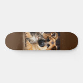 Skateboard Perro y gato juntos como amigos (Horizontaal)