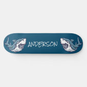 skateboard Personalized 2 Blue Sharks (Horizontaal)