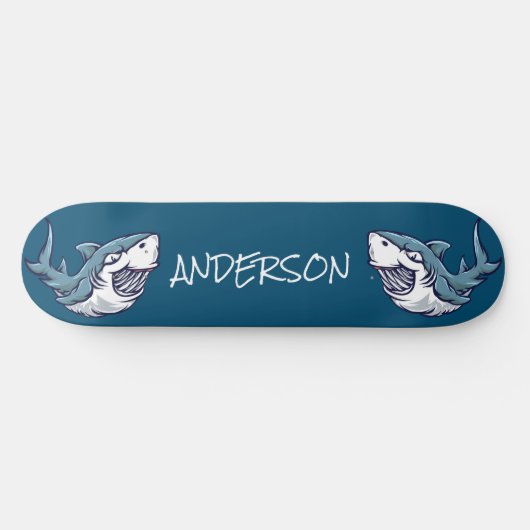 skateboard Personalized 2 Blue Sharks (Horizontaal)