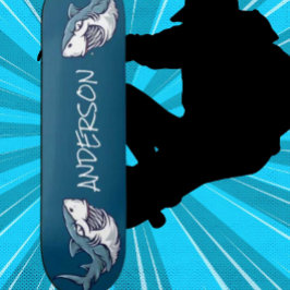 skateboard Personalized 2 Blue Sharks
