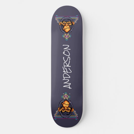 skateboard Personalized Angry Gorilla Head Sacred (Voorkant)