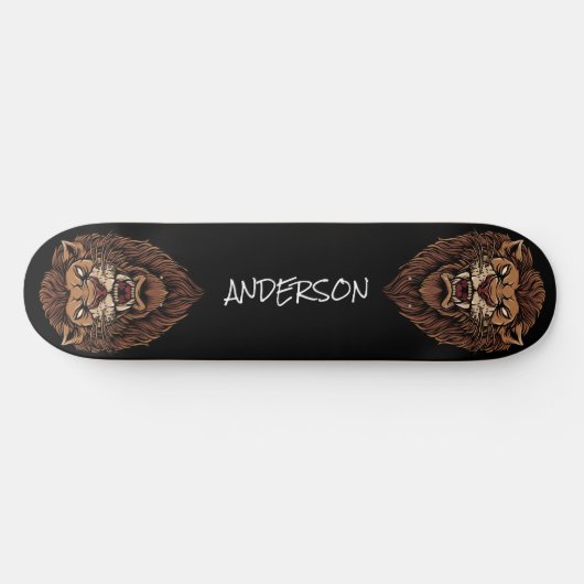skateboard Personalized Angry Lion Head (Horizontaal)