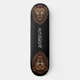 skateboard Personalized Angry Lion Head