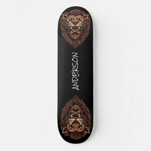 skateboard Personalized Angry Lion Head (Voorkant)