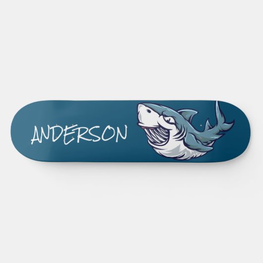 skateboard Personalized Blue Shark (Horizontaal)