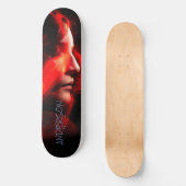 Skateboard Personalized Modern Black Oranje lady (Voorkant)