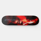 Skateboard Personalized Modern Black Oranje lady (Horizontaal)