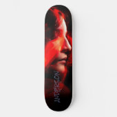 Skateboard Personalized Modern Black Oranje lady (Voorkant)