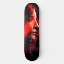 Skateboard Personalized Modern Black Oranje lady