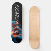 Skateboard Personalized Modern Mystery Space Girl (Voorkant)