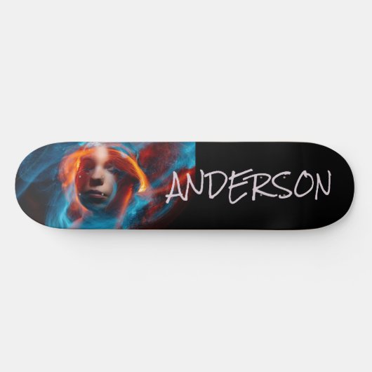 Skateboard Personalized Modern Mystery Space Girl (Horizontaal)