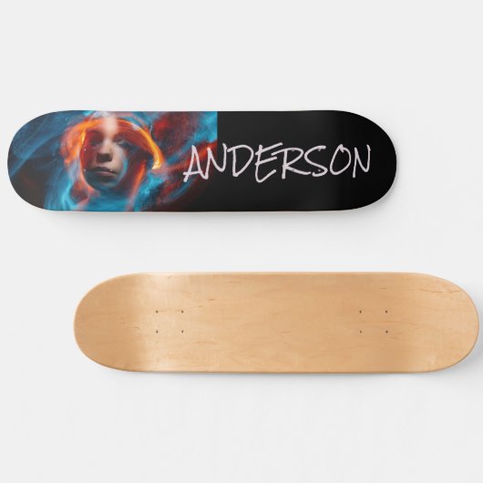 Skateboard Personalized Modern Mystery Space Girl (Horizontaal)