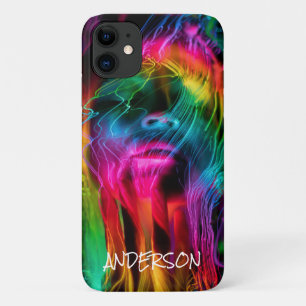 Skateboard Personalized Modern Rainbow lady Case-Mate iPhone Case