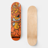 Skateboard Personalized Oranje Attack Teddies (Voorkant)