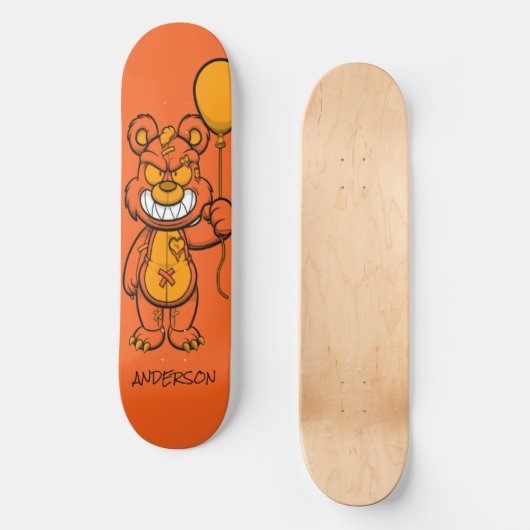 Skateboard Personalized Oranje Teddy Zombie (Voorkant)