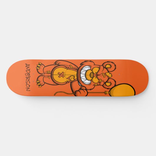 Skateboard Personalized Oranje Teddy Zombie (Horizontaal)