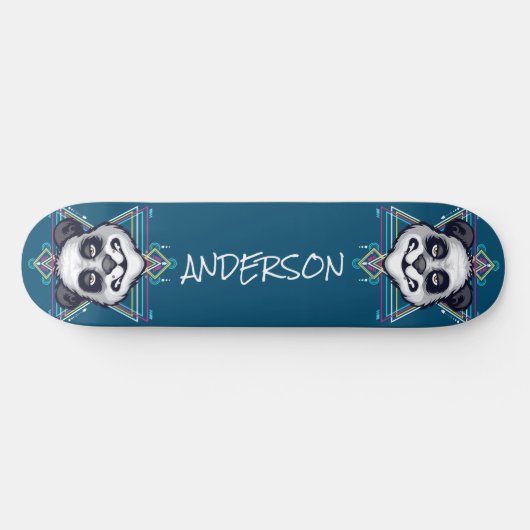 skateboard Personalized Panda Head Sacred Geometry (Horizontaal)