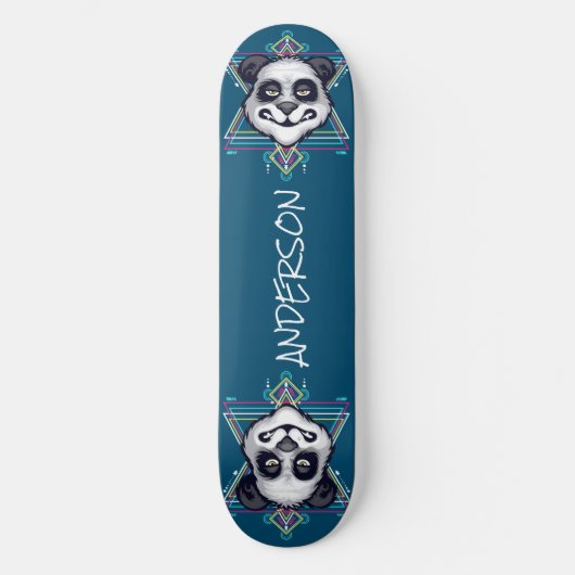 skateboard Personalized Panda Head Sacred Geometry (Voorkant)