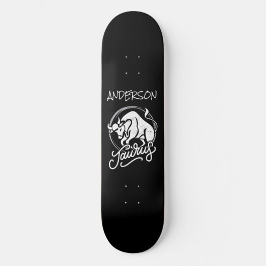 skateboard Personalized Zodiac Sign Bull Logo (Voorkant)