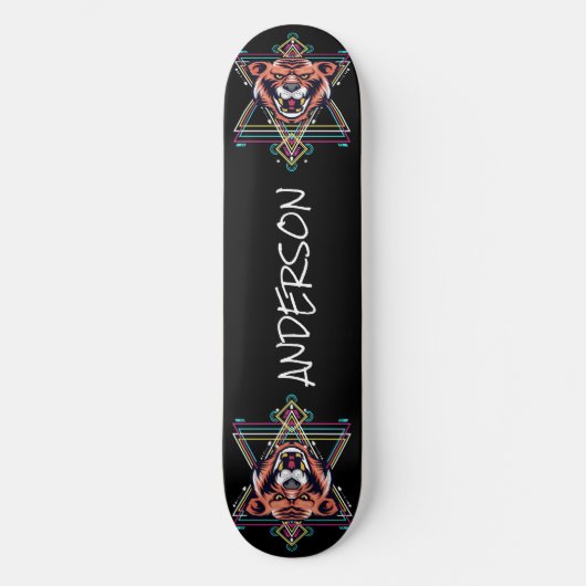 skateboard Personated Angry Tiger Sacred Shape (Voorkant)