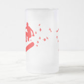 skateboard. plank met vogels. matglas bierpul (Center)