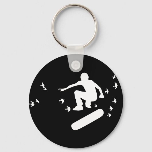skateboard. plank met vogels. sleutelhanger (Voorkant)