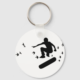 skateboard. plank met vogels. sleutelhanger