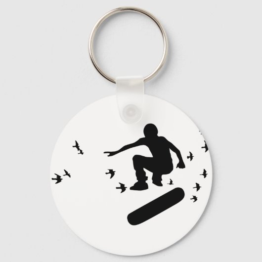 skateboard. plank met vogels. sleutelhanger (Voorkant)