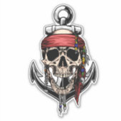 Skateboard plezier Jolly Roger Skull Anchor Sticker (Voorkant)