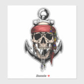 Skateboard plezier Jolly Roger Skull Anchor Sticker (Vel)