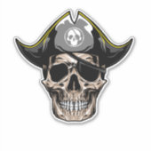 Skateboard plezier Jolly Roger Skull Sticker (Voorkant)