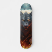 Skateboard Poderoso lobo depredador  (Voorkant)