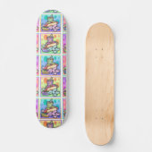 Skateboard - Pop Art Hot Dog met chips en een dran (Voorkant)
