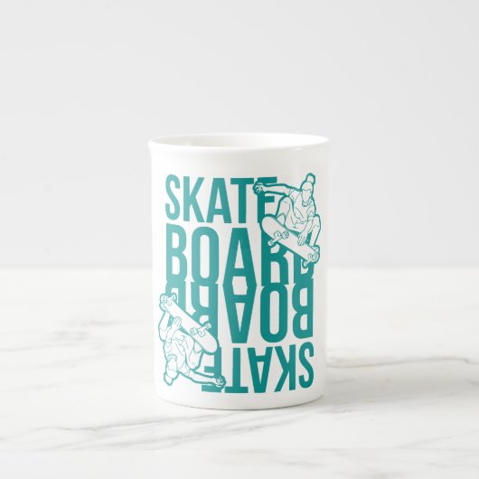 skateboard  porselein kop (Voorkant)