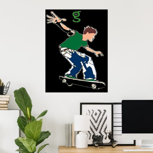 Skateboard Poster van I'm G Skateboards (Thuiskantoor)