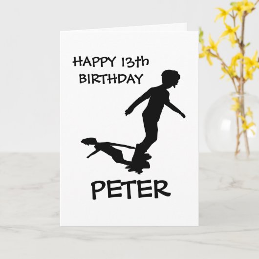 SKATEBOARD Power Slide HAPPY BIRTHDAY-Kaart Kaart (Gele Bloem)