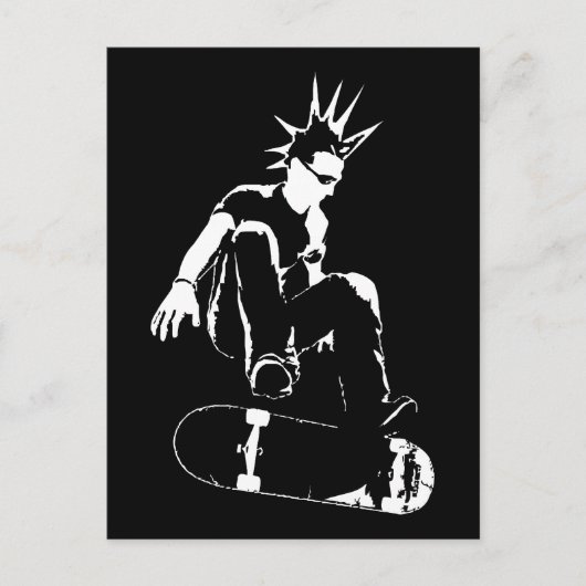 skateboard punk briefkaart (Voorkant)